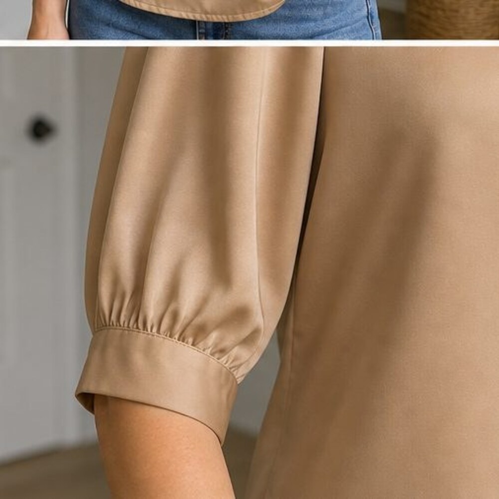 Camel Wrap Blouse - Picture 5 of 6